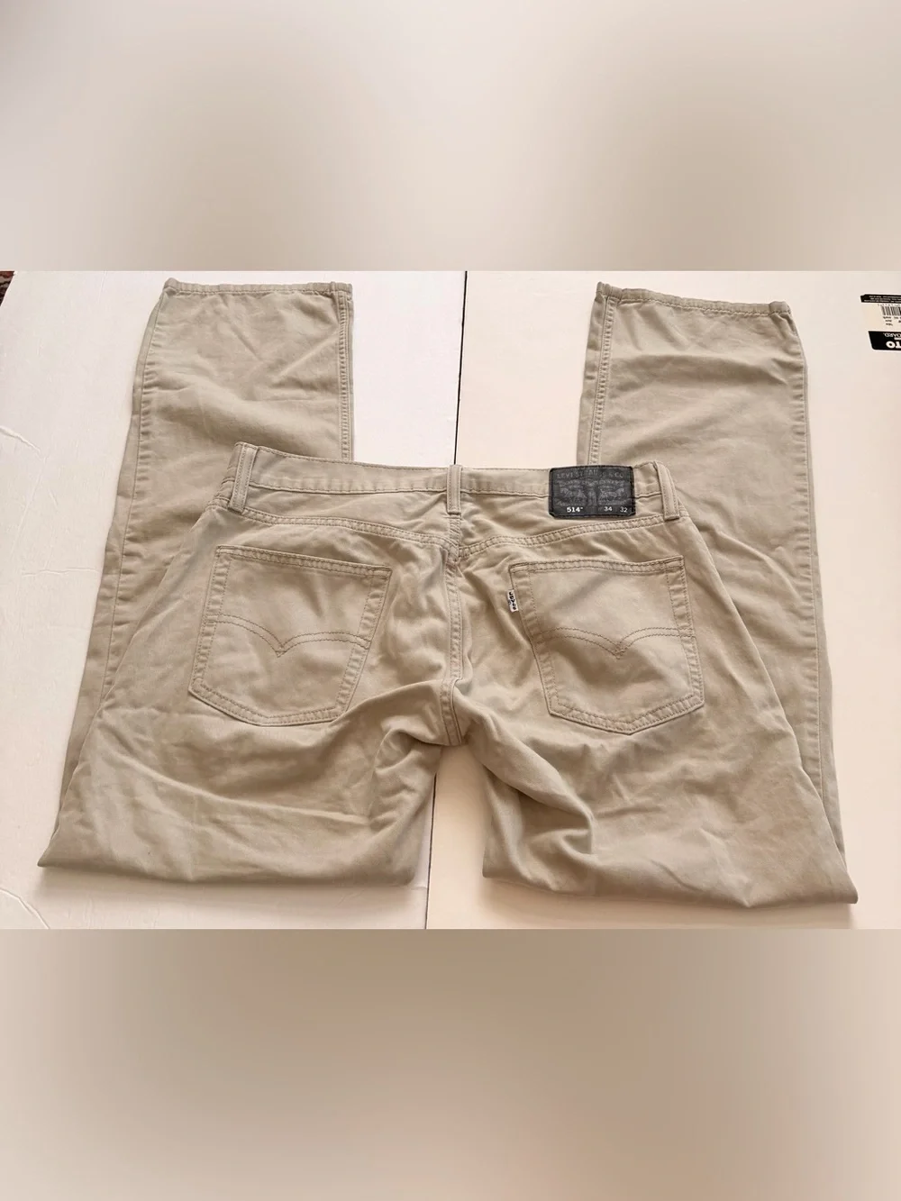 Men’s Khaki Straight Leg Pants Levi’s 514 34x32 Tan Cotton
